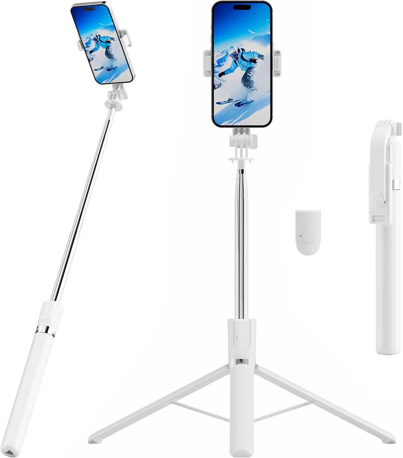 67" Selfie Stick Tripod, Portable Selfie Stick with Wireless Remote,360° Rotate Lightweight Phone Tripod Stand for Video Recording,Travel Tripod for Cell Phone Tripod Compatible with iPhone & Android